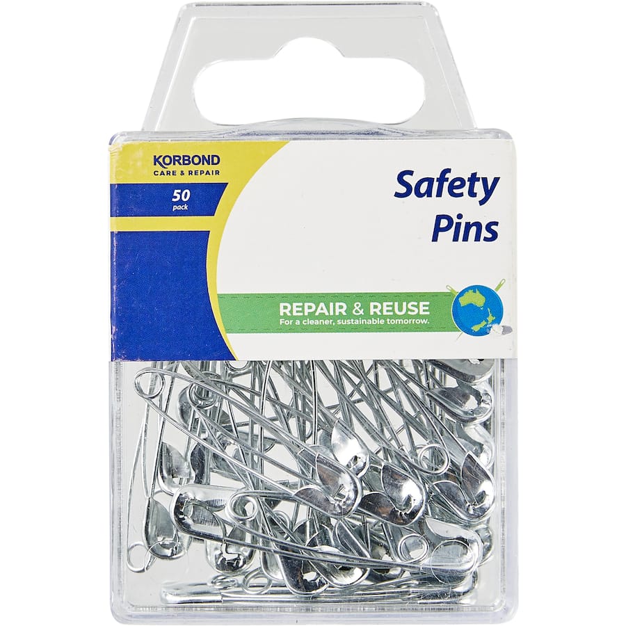 Korbond Safety Pins Silver 50pack
