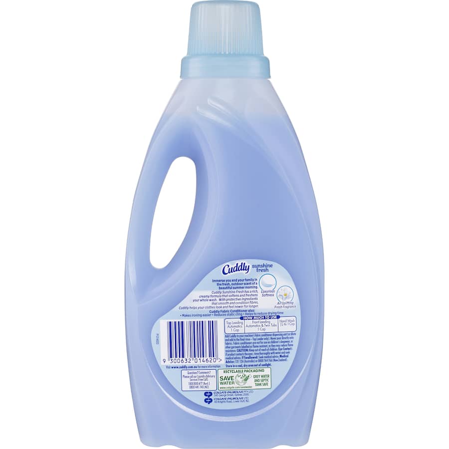 Cuddly Fabric Softener Conditioner Sunshine Fresh Bottle 1L