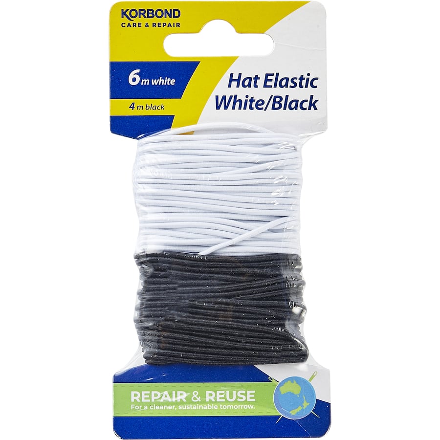 Korbond Hat Elastic White 6m Black 4m