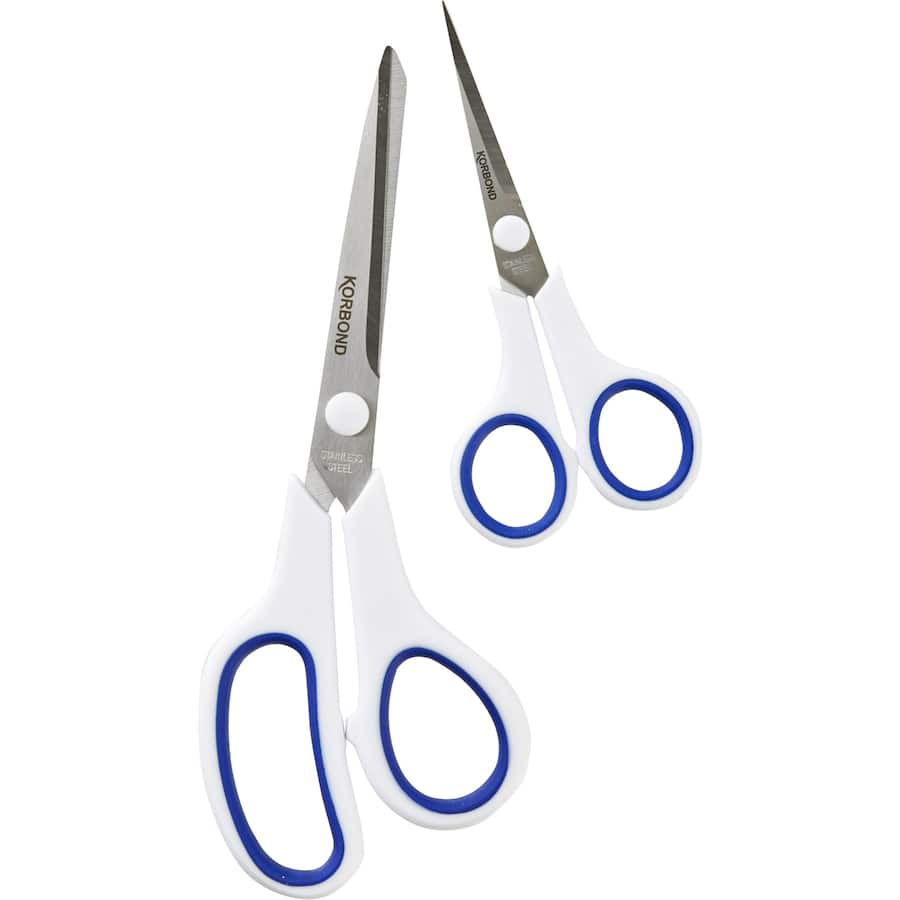 Korbond Scissors Soft Touch Handle 13cm & 22cm 2pack