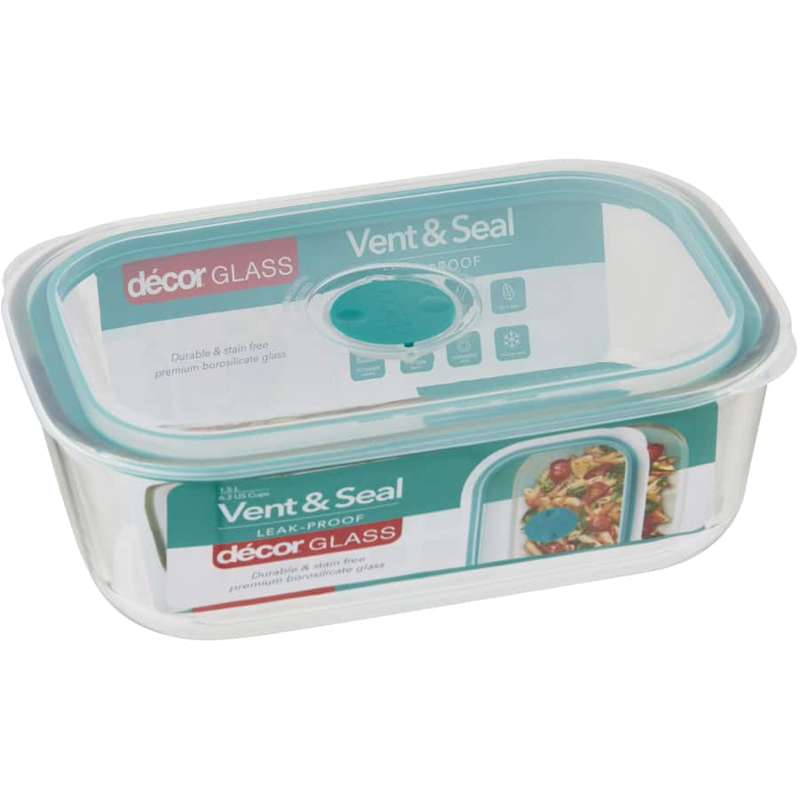 Decor Glass Container Vent & Seal Oblong 1.5L