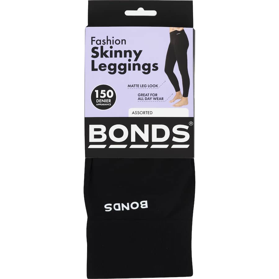 Bonds Ladies Skinny Leggings 150 Denier Medium - Large 1pr