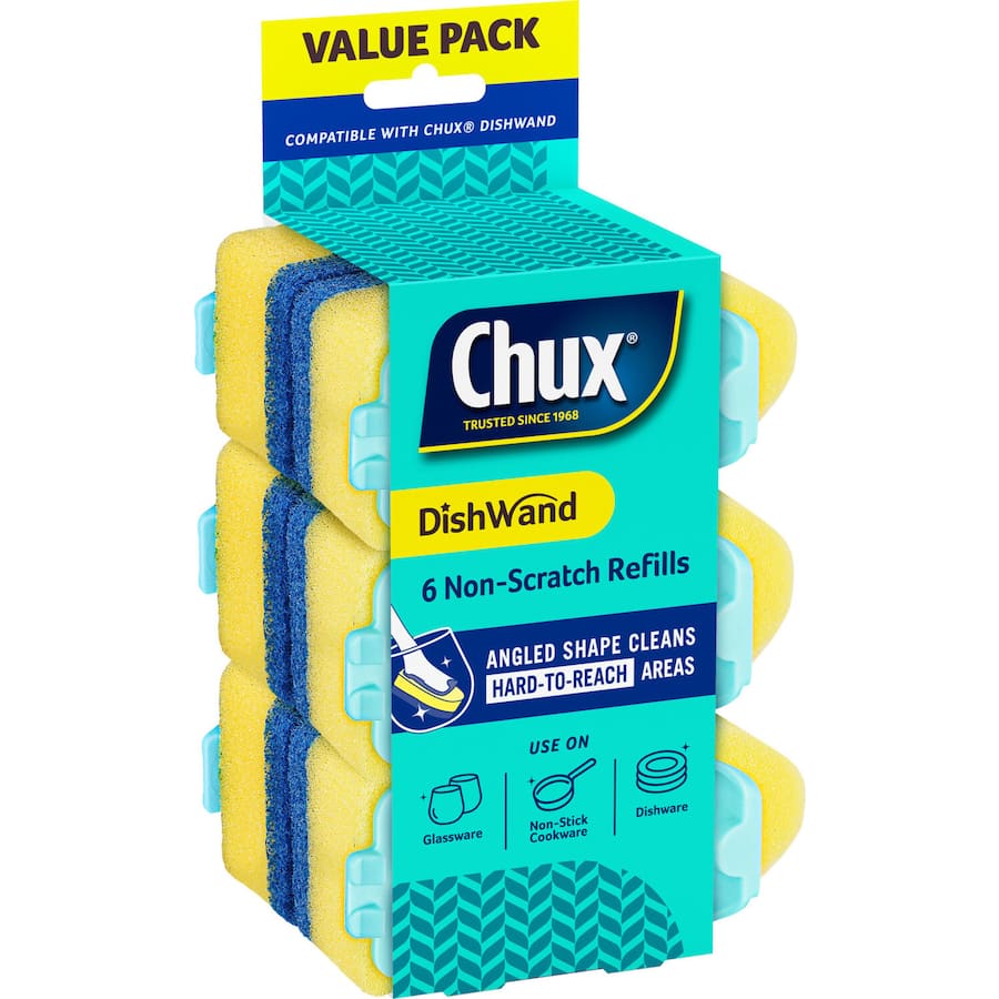 Chux Dishwand Dish Brush Refill 6pack