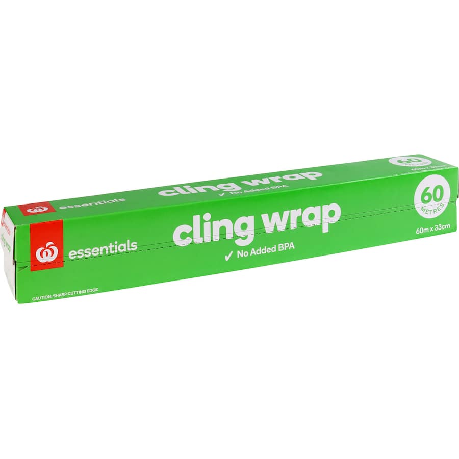 Woolworths Plastic Wrap Cling Box 60m x 33cm wide