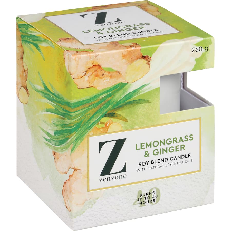 Zenzone Scented Candle Lemongrass & Ginger 260g