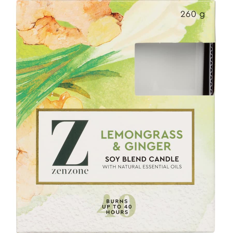 Zenzone Scented Candle Lemongrass & Ginger 260g