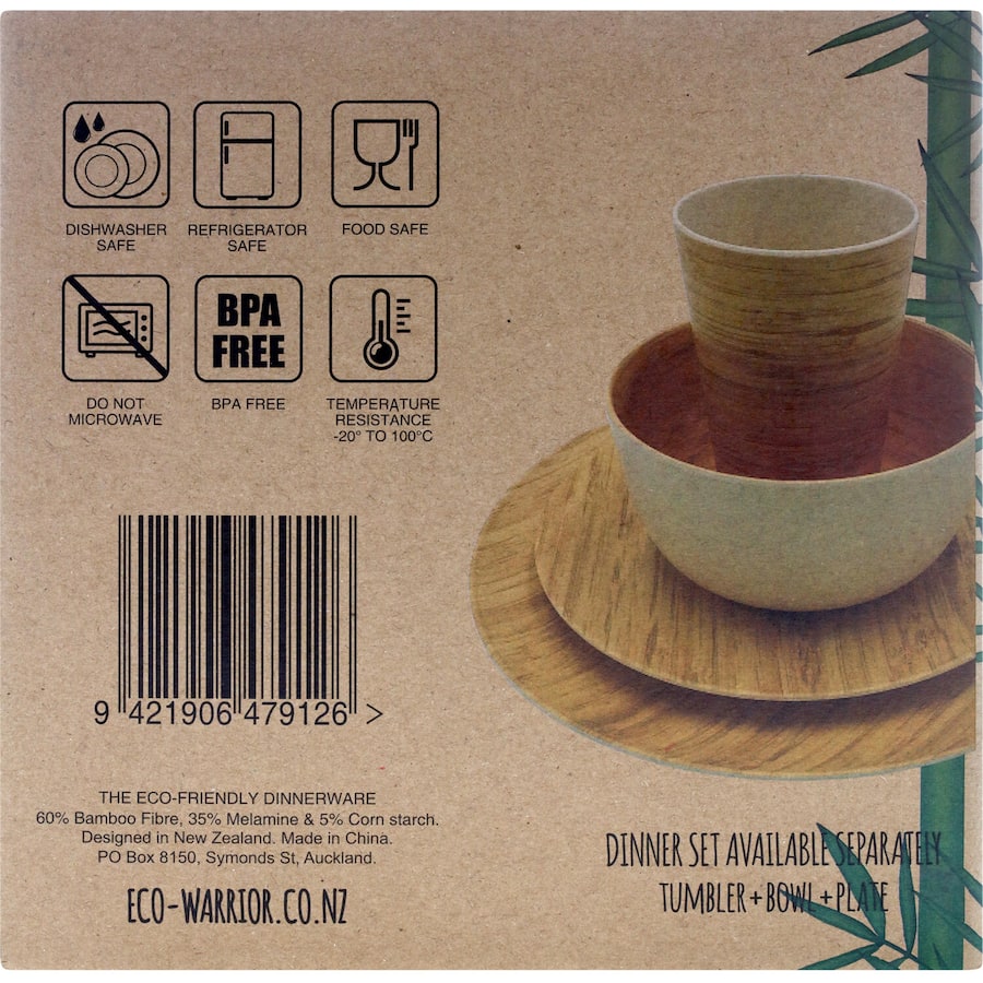 Eco Warrior Bamboo Plates Set 4pack