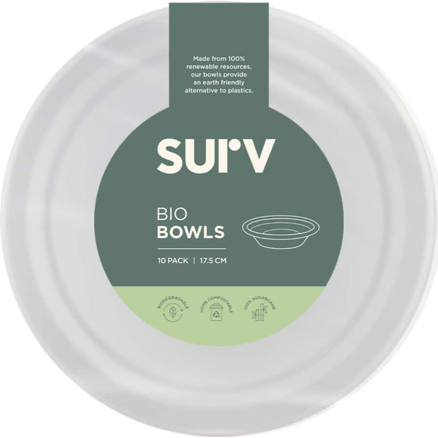 Surv. Biodegradable Bowls 17.5cm 10pack