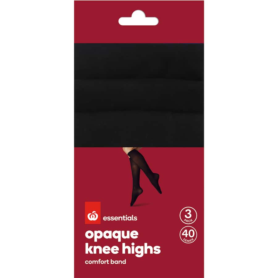 Essentials Knee Highs Plain 40 Denier One Size 3pr