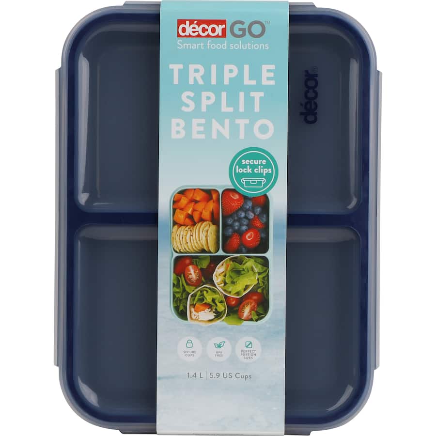 Decor Go Bento Lunch Box Triple Split 1.4L
