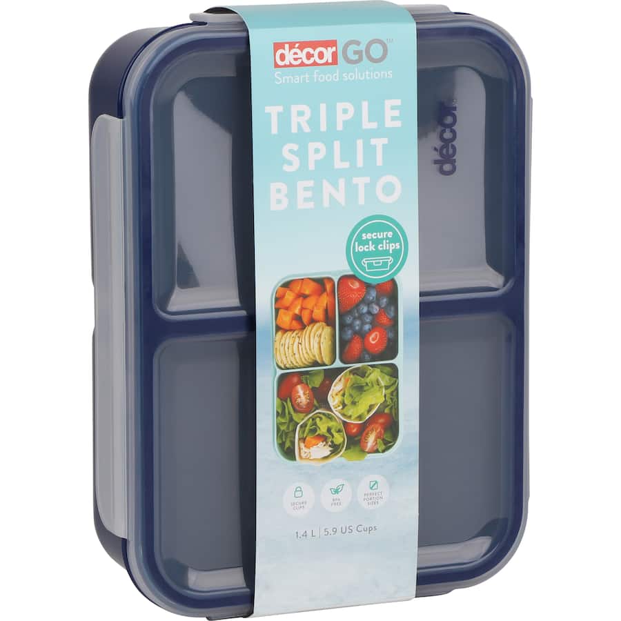 Decor Go Bento Lunch Box Triple Split 1.4L
