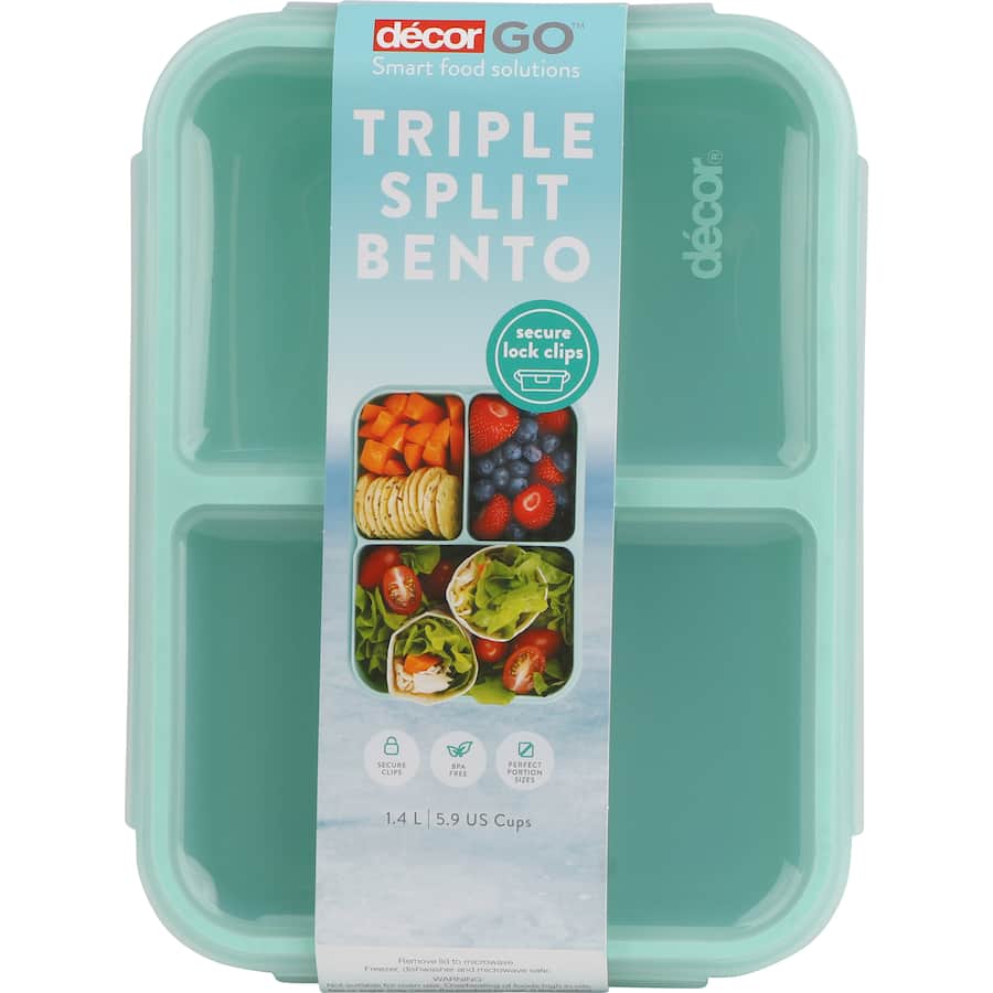 Decor Go Bento Lunch Box Triple Split 1.4L