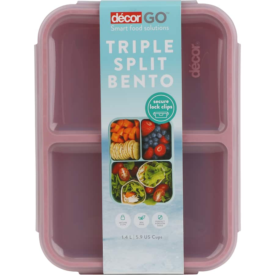 Decor Go Bento Lunch Box Triple Split 1.4L