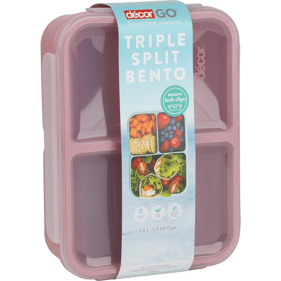 Decor Go Bento Lunch Box Triple Split 1.4L