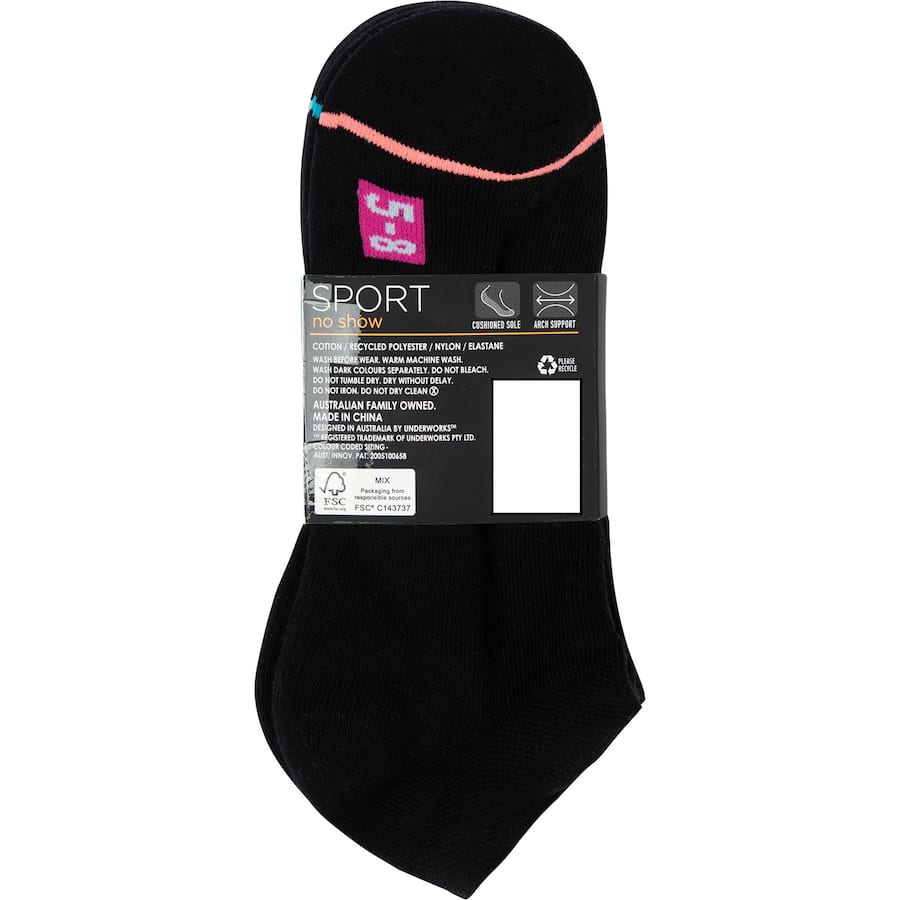 Underworks Ladies Socks Cushion On Show Size 5-8 3pack