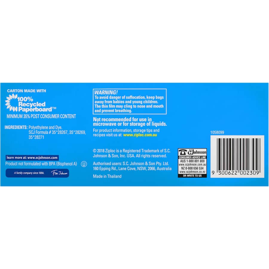 Ziploc Sandwich Bags 100pack