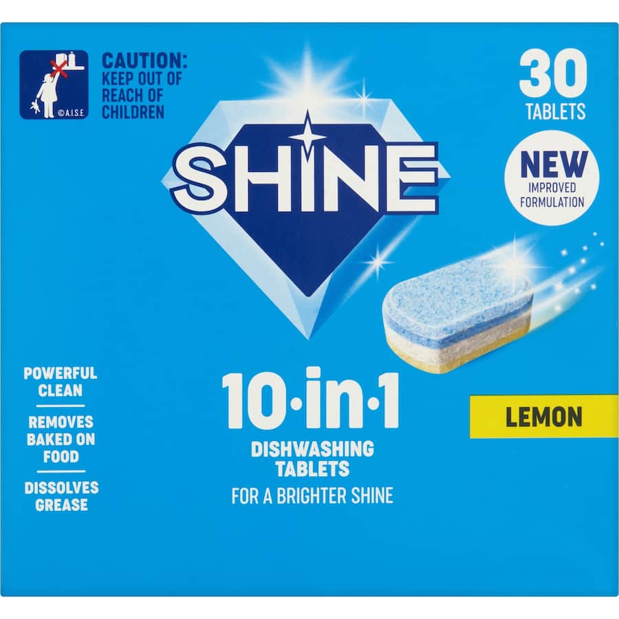Shine 10 In 1 Dishwasher Tablets Lemon 30pack