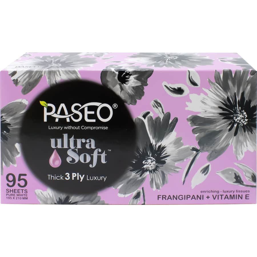 Paseo Ultra Soft Tissues Frangipani + Vitamin E 95pack