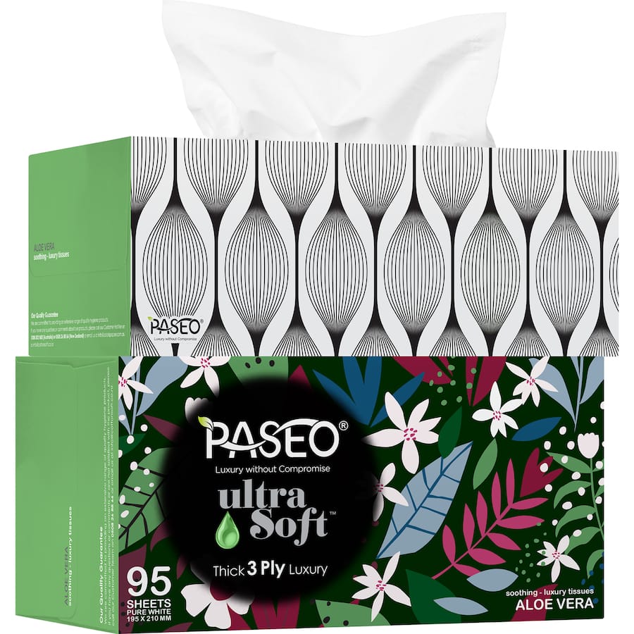 Paseo Ultra Soft Aloe Vera Facial Tissues 95pack