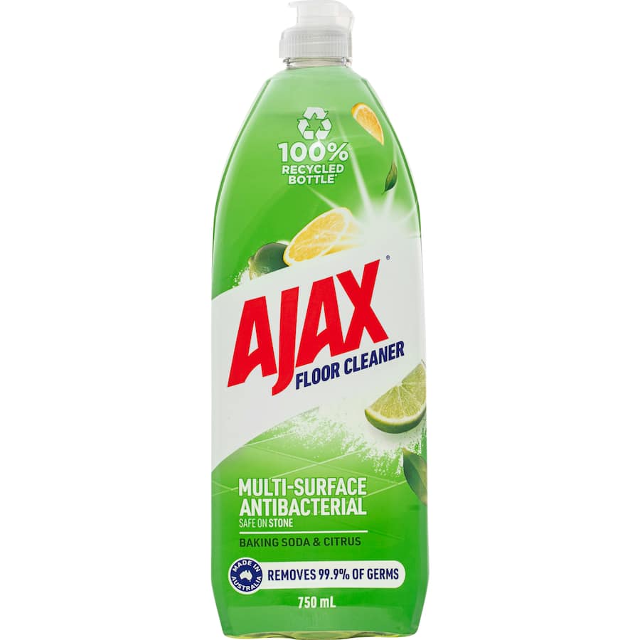 Ajax Floor Cleaner Baking Soda Stone Safe Recycled Bottle 750mL