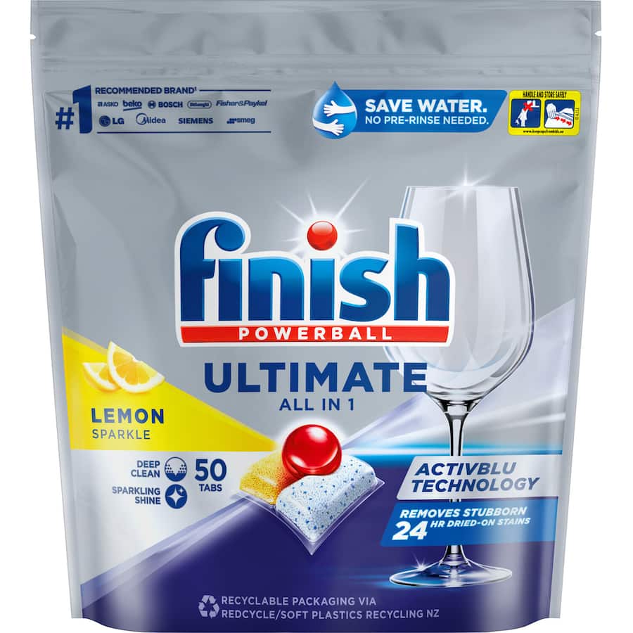 Finish Dishwasher Tablets Quantum All In 1 Lemon Sparkle 50pack