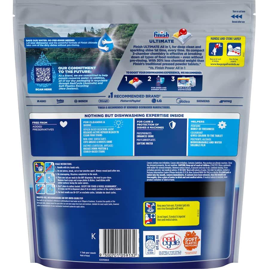 Finish Dishwasher Tablets Quantum All In 1 Lemon Sparkle 50pack