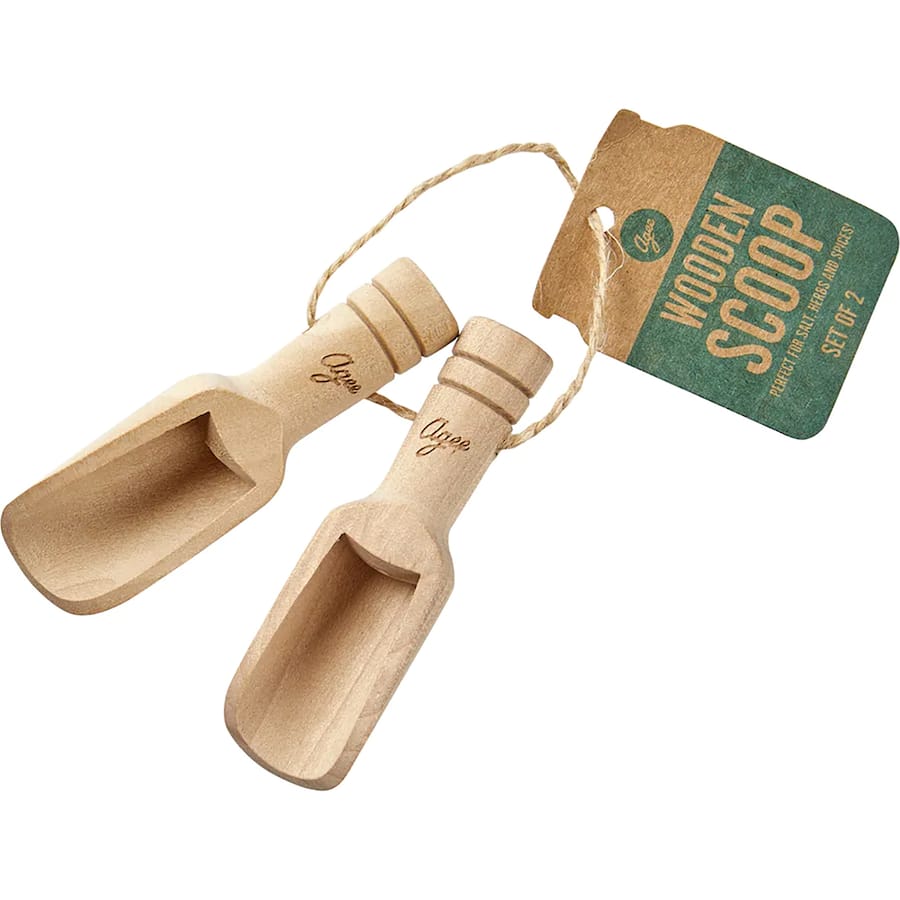 Agee Wooden Spice Scoops Small 2pack