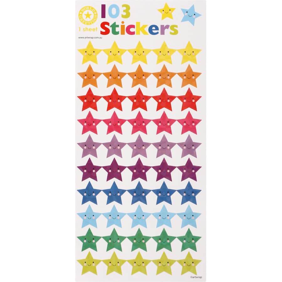 Art Wrap Stickers Smiley Stars 103pack