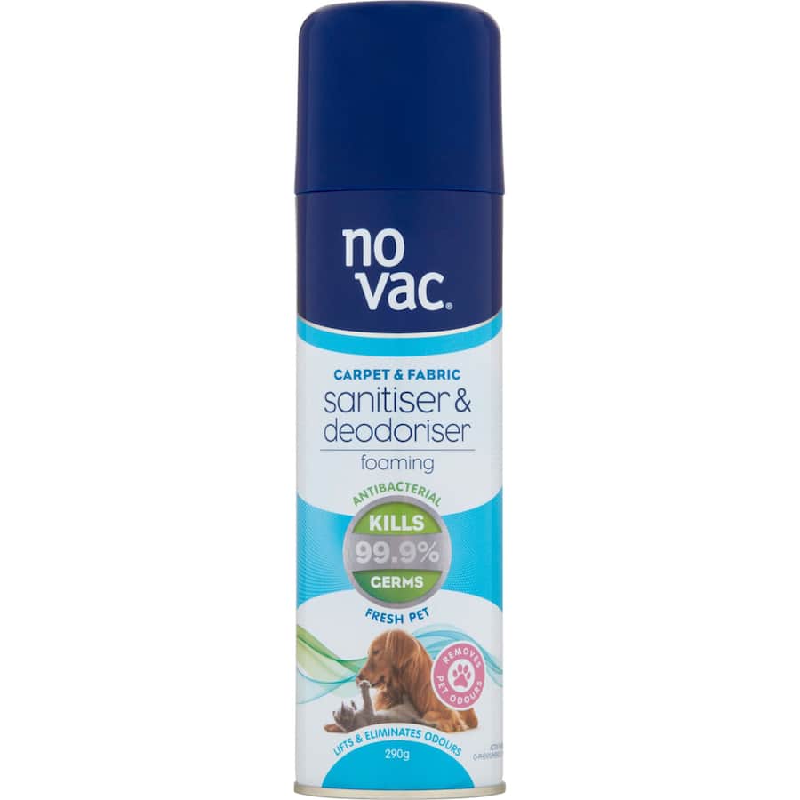 No Vac Carpet Care Deodoriser Pet Foam Aerosol 290g