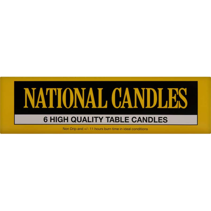 National Candles White Table Box 6pack