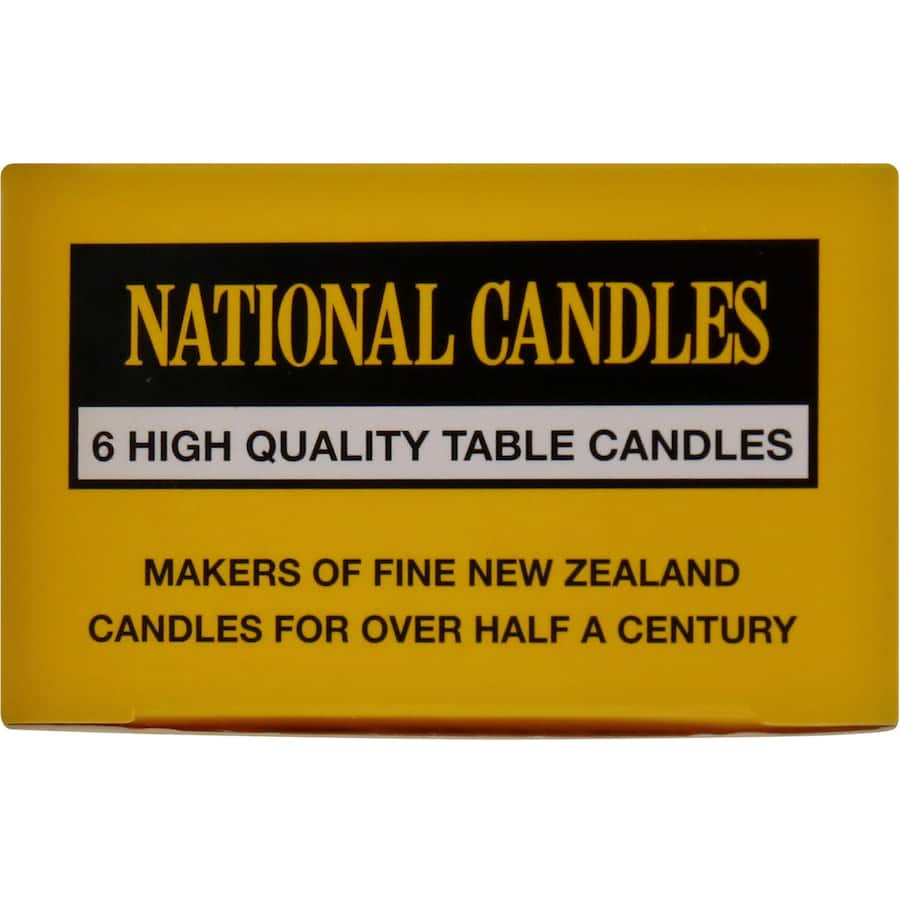 National Candles White Table Box 6pack