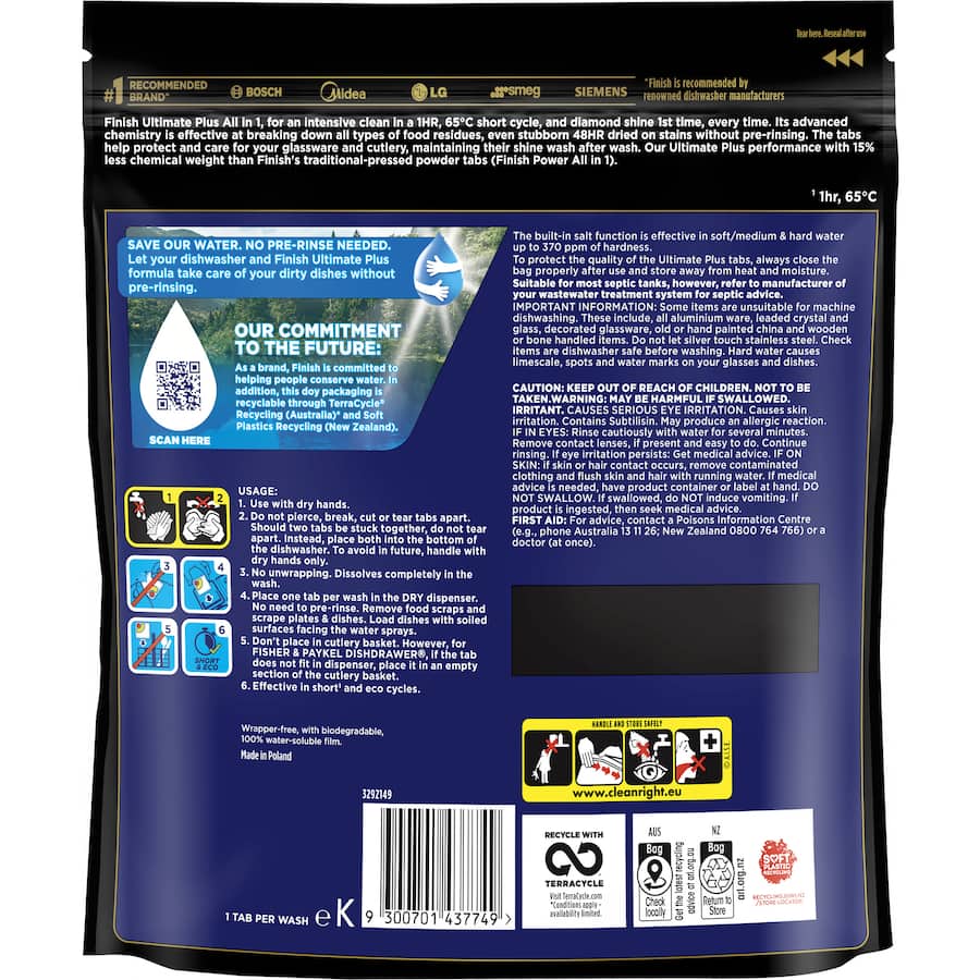 Finish Dishwasher Tablets Ultimate Plus All In 1 Lemon 31pack