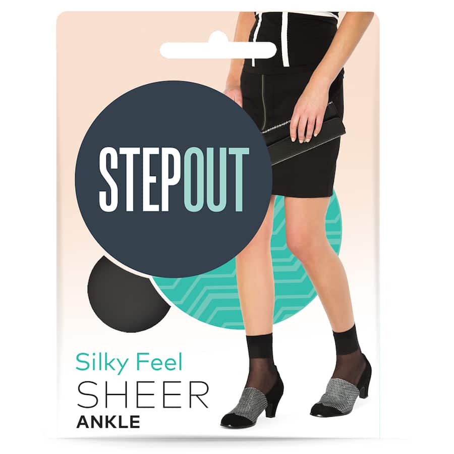 Stepout Anklet Black 15d 1pr