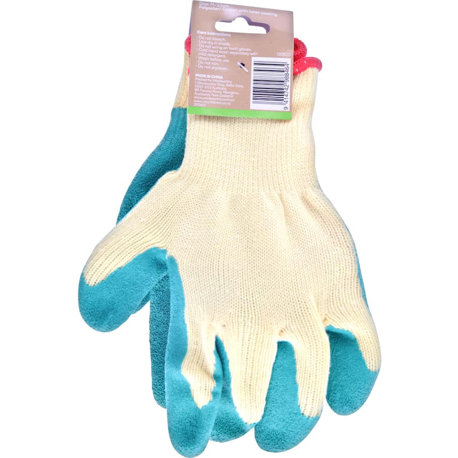 Green Gardener Garden Gloves Green Med Latex Knit