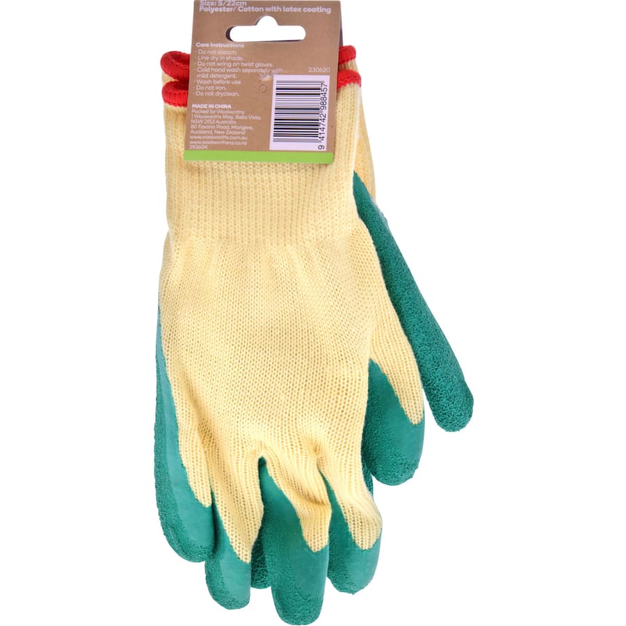 Green Gardener Garden Gloves Green Sml Latex Knit