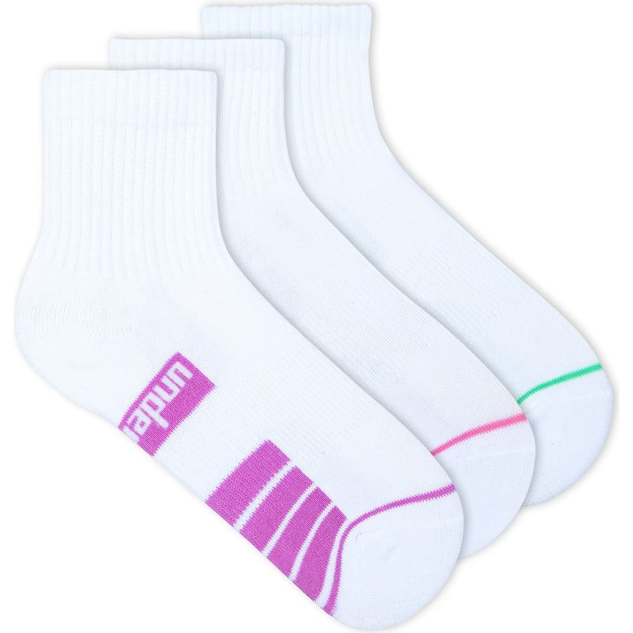 Underworks Ladies Socks Sport Qtr Crew Size 5-8 3pack