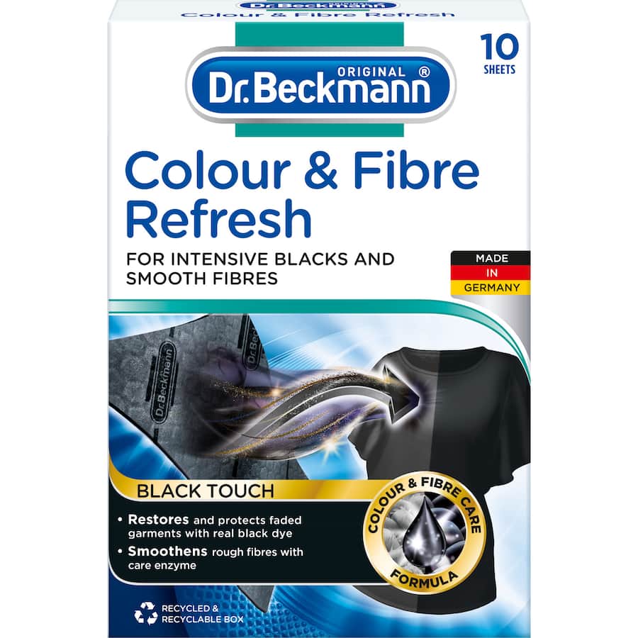 Dr Beckmann Fabric Refresher Black In Wash Sheets 10pack