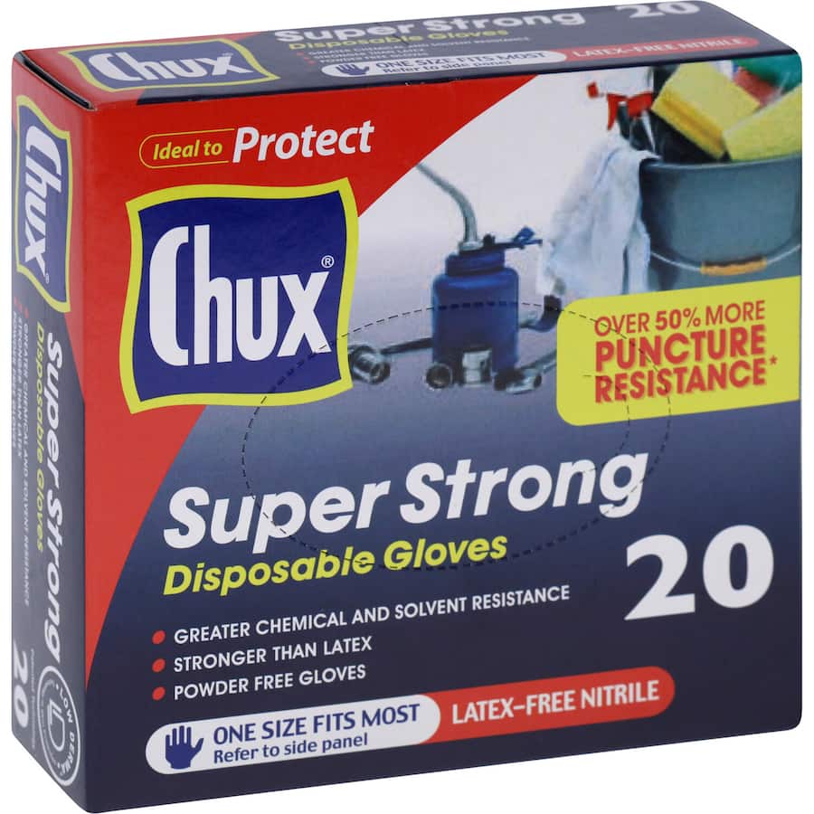 Chux Gloves Super Strong Disposable 20pack