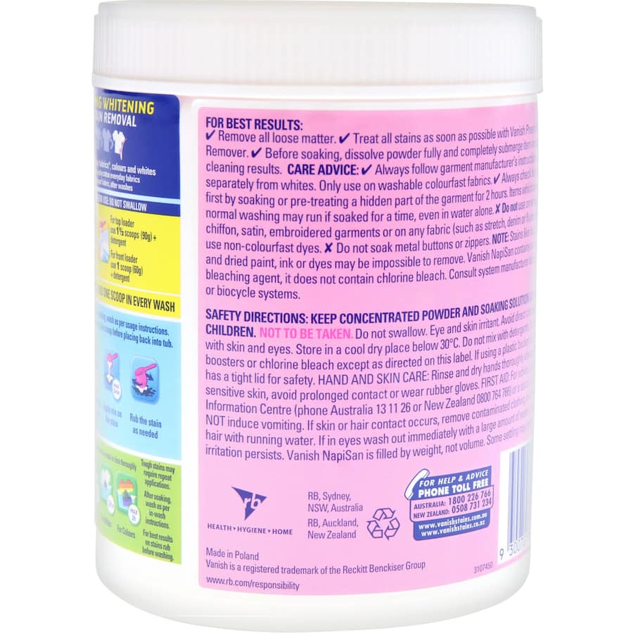 Vanish Napisan Oxi Action Stain Remover Crystal White Powder 1kg