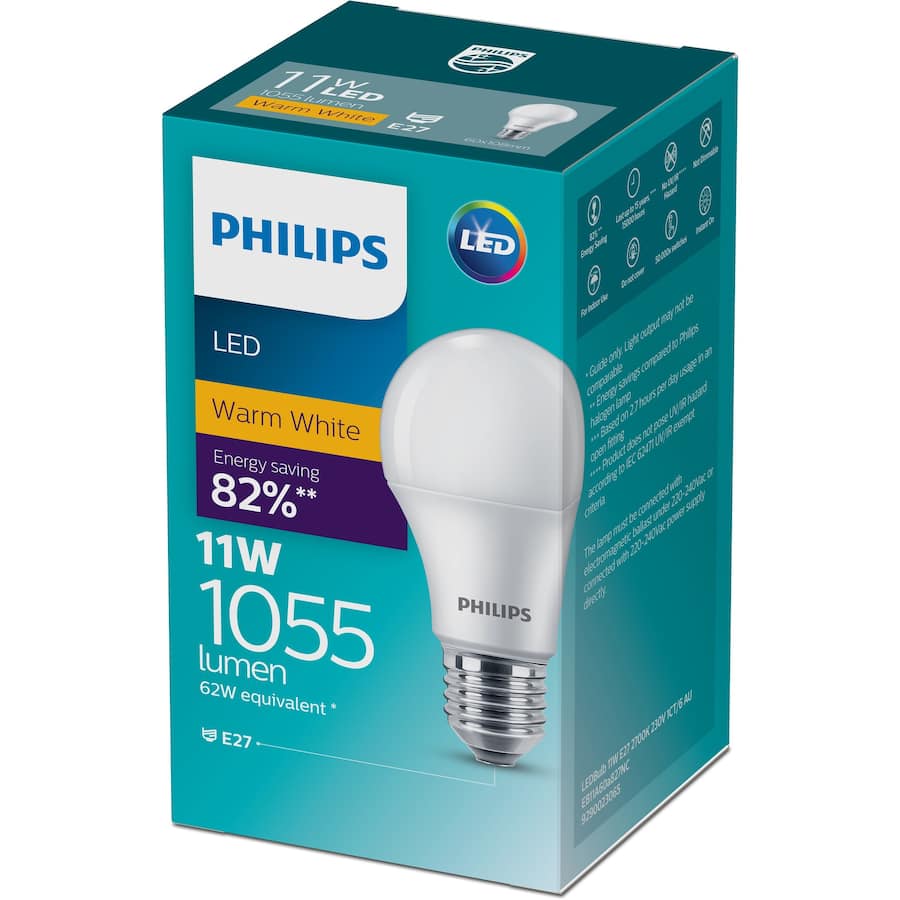Philips Screw Light Bulb Led 11w 1055 Lumen Warm 1pack