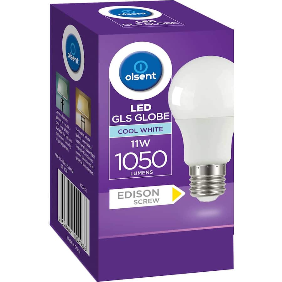 Olsent Screw Light Bulb Led 11w 1050 Lumen Cool 1pack