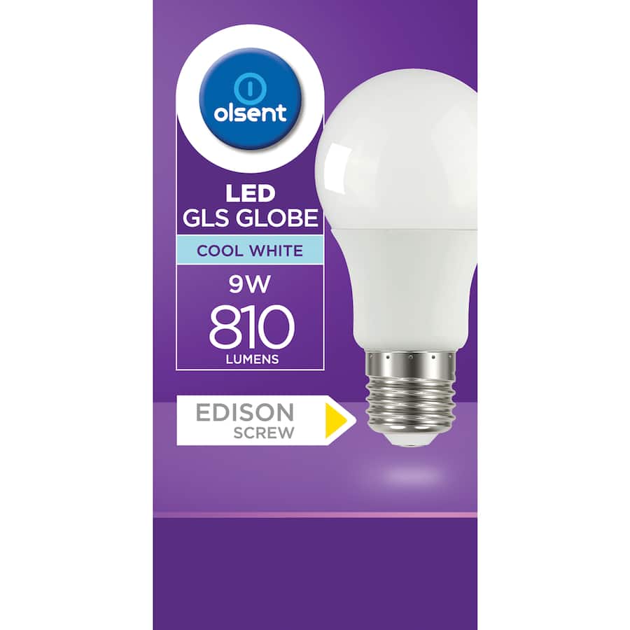 Olsent Screw Light Bulb Led 9w 810 Lumen Cool 1pack