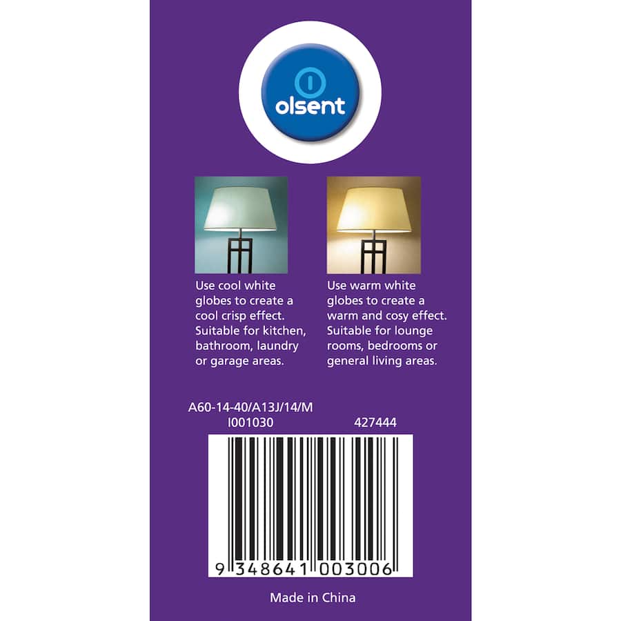 Olsent Screw Light Bulb Led 14w 1400 Lumen Warm 1pack