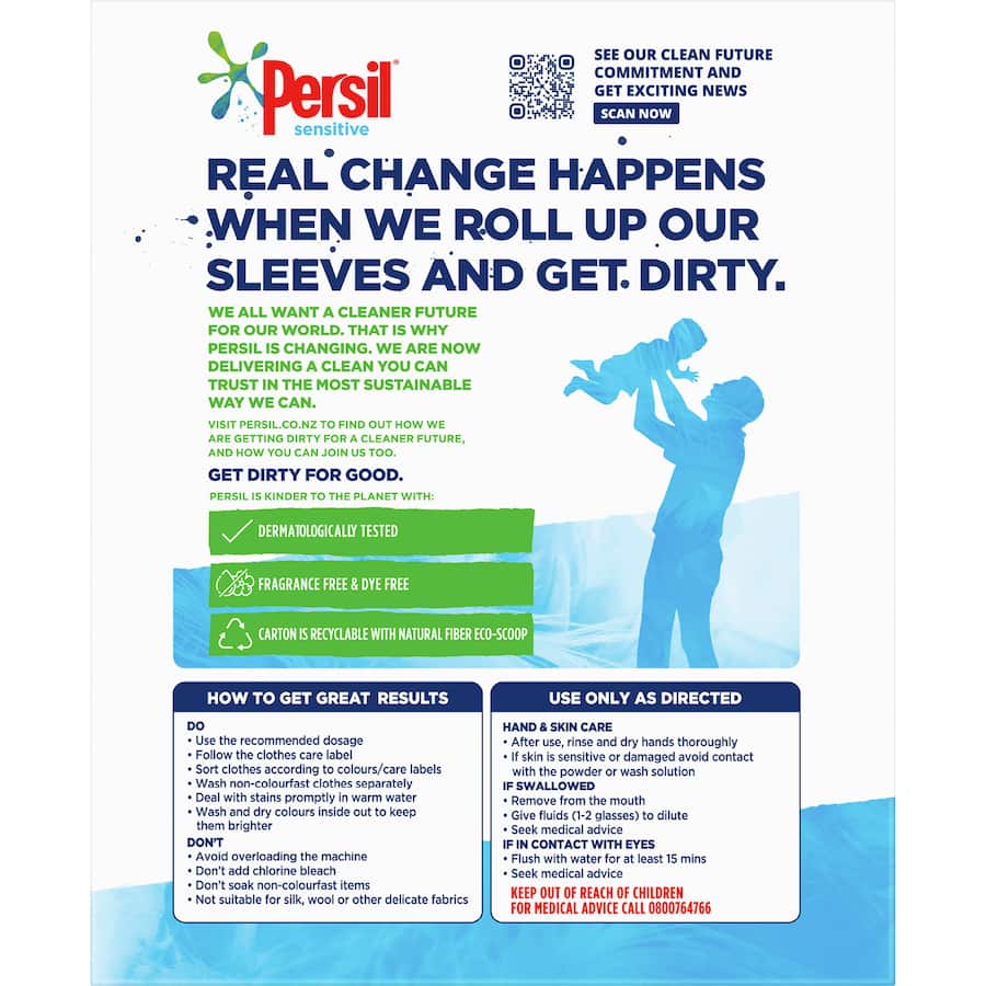 Persil Front & Top Loader Laundry Powder Sensitive 2kg