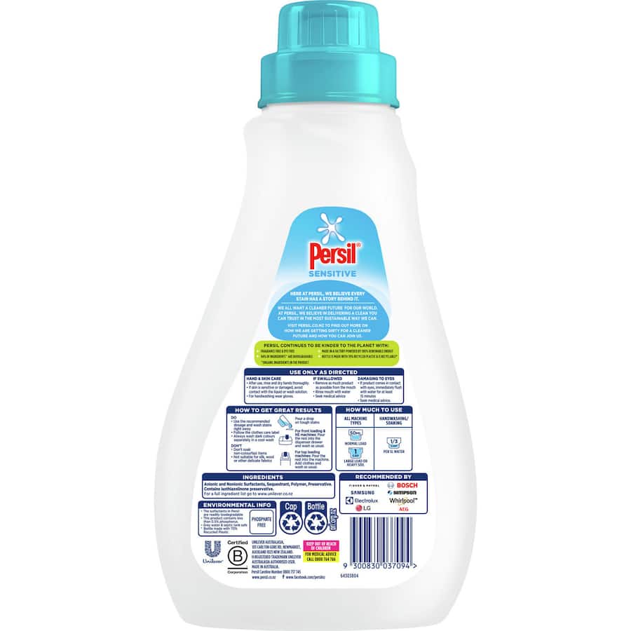 Persil Front & Top Loader Laundry Liquid Sensitive 1L