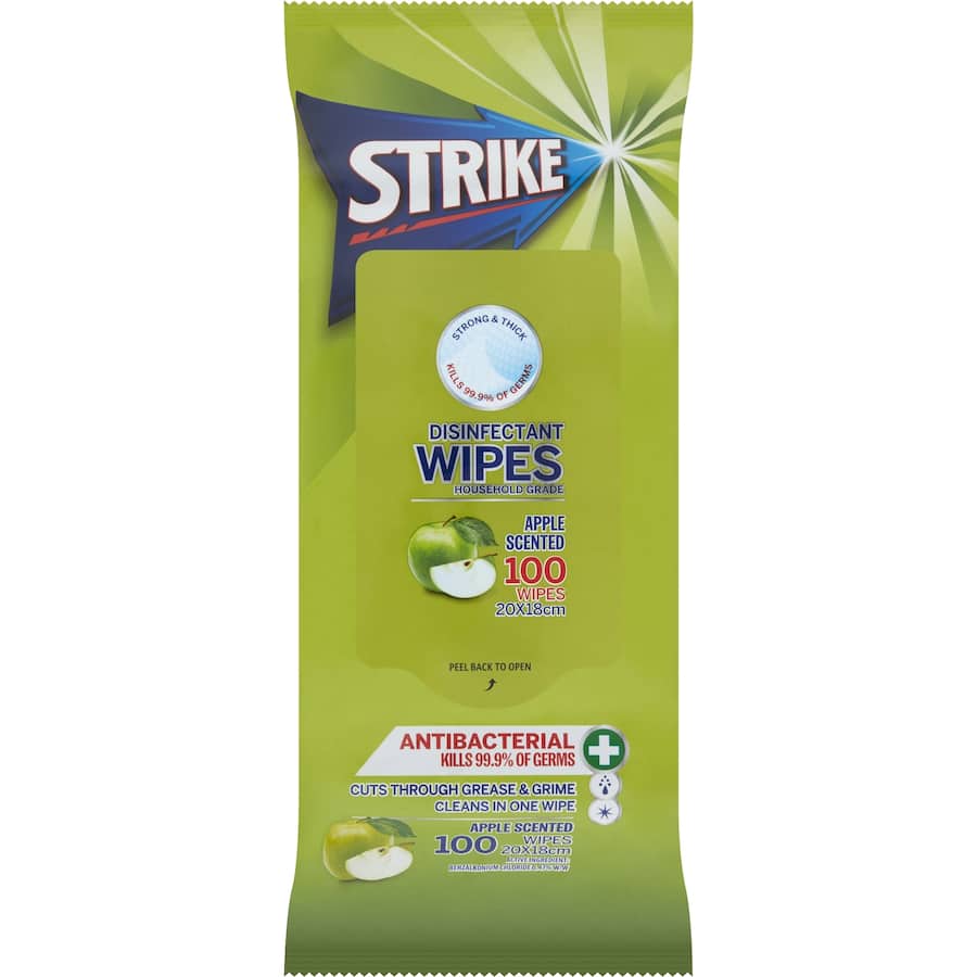 Strike Cleaning Wipes Apple 100pack