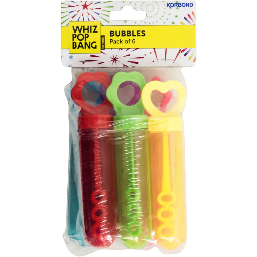 Whiz Pop Bang Bubbles Party Novelty 6pack