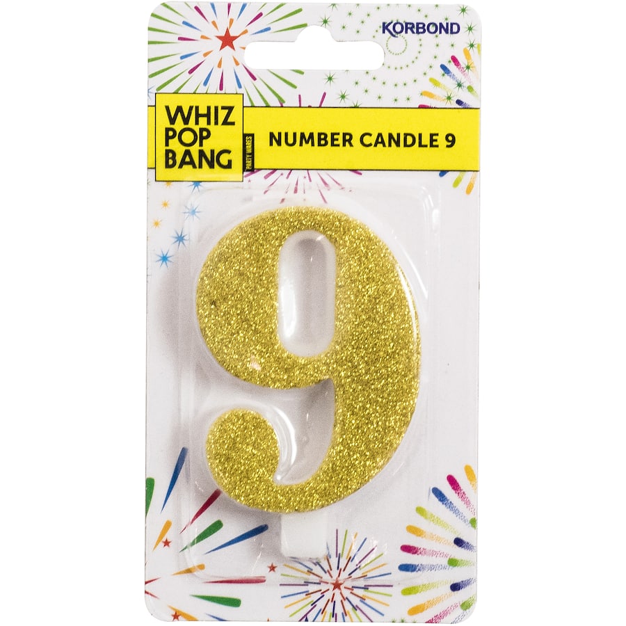 Whiz Pop Bang Candles Number 9 1ea