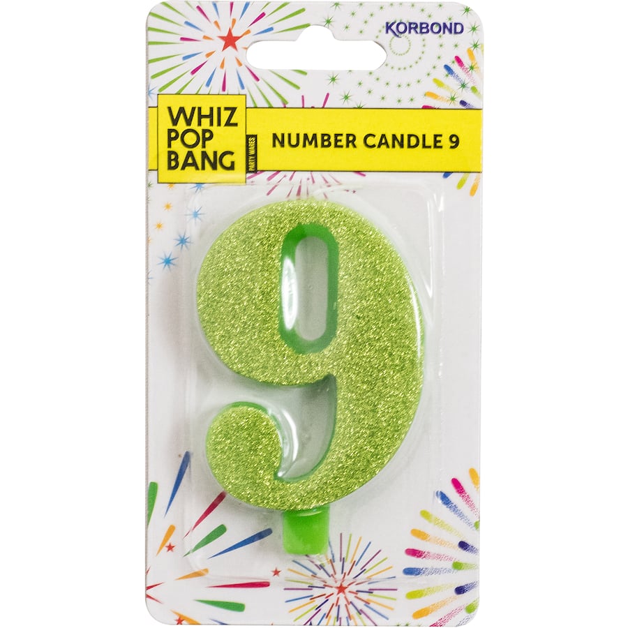 Whiz Pop Bang Candles Number 9 1ea