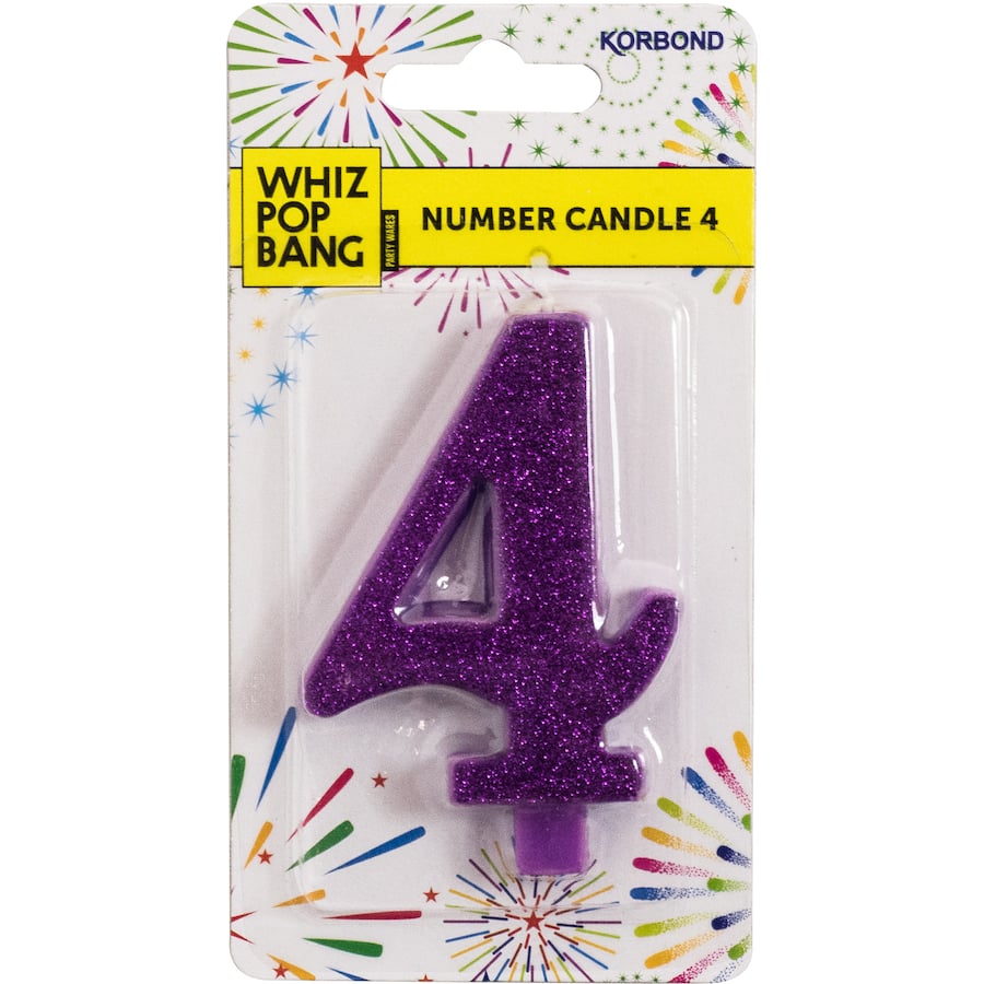 Whiz Pop Bang Candles Number 4 1ea